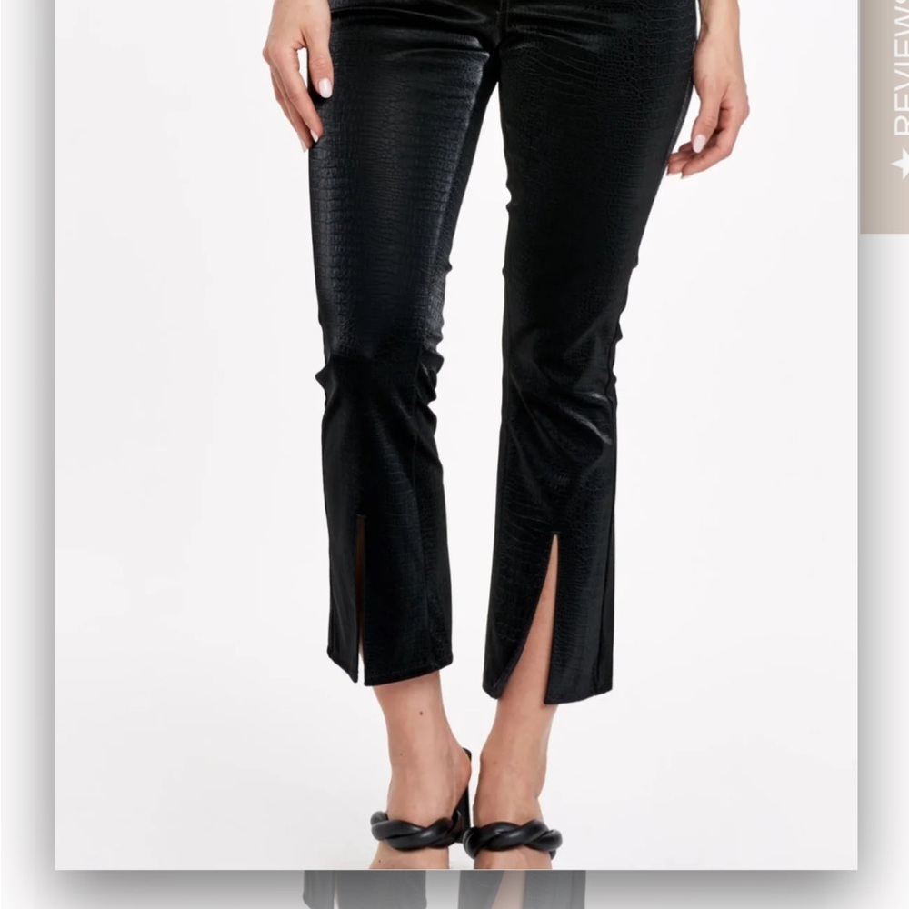 Anthropologie DEAR JOHN Jeanne High Rise Cropped Flare Embossed Gator Pants